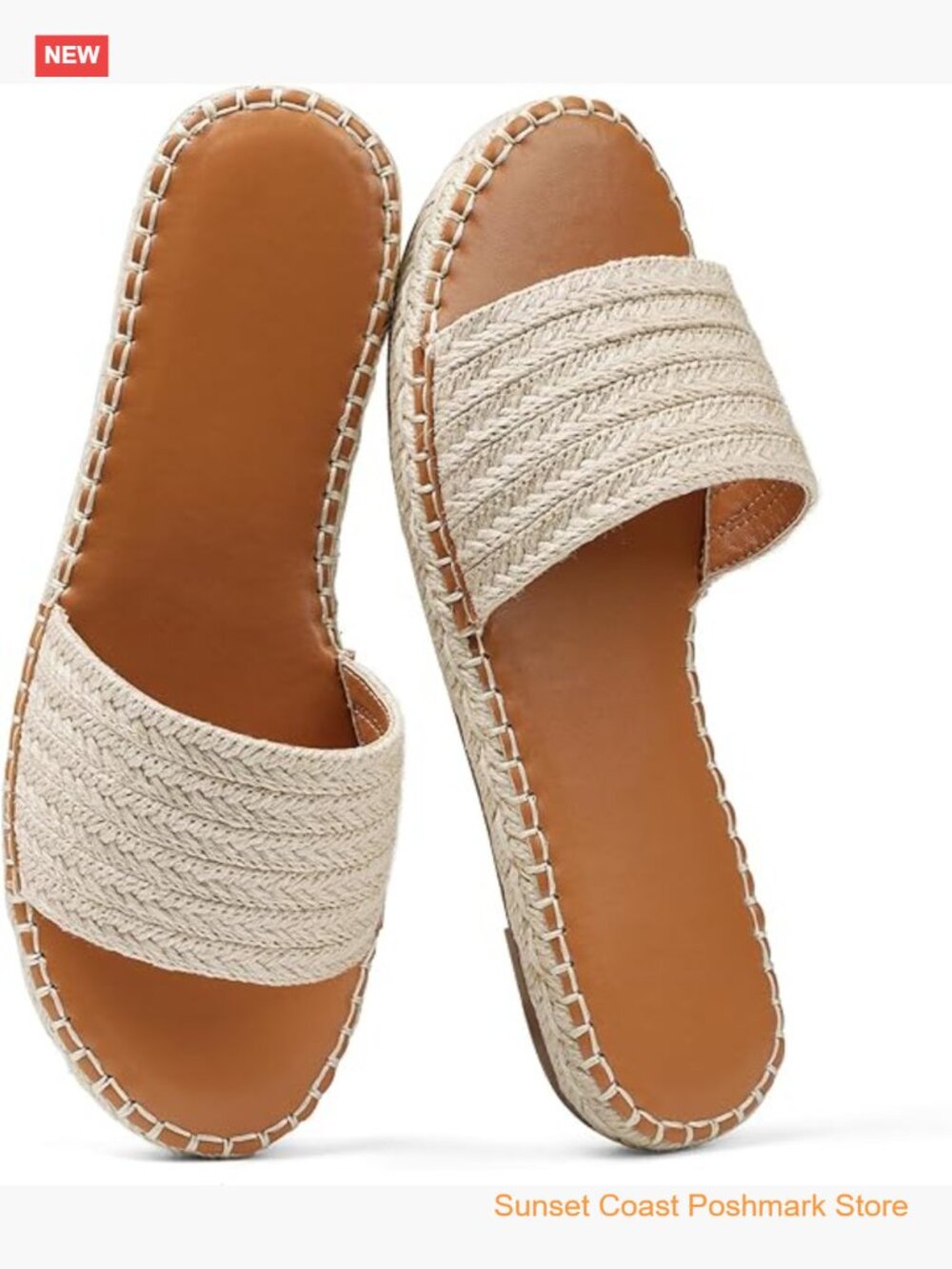 Raffia Flat Sandals Slip On Slides Dressy Summer Beach